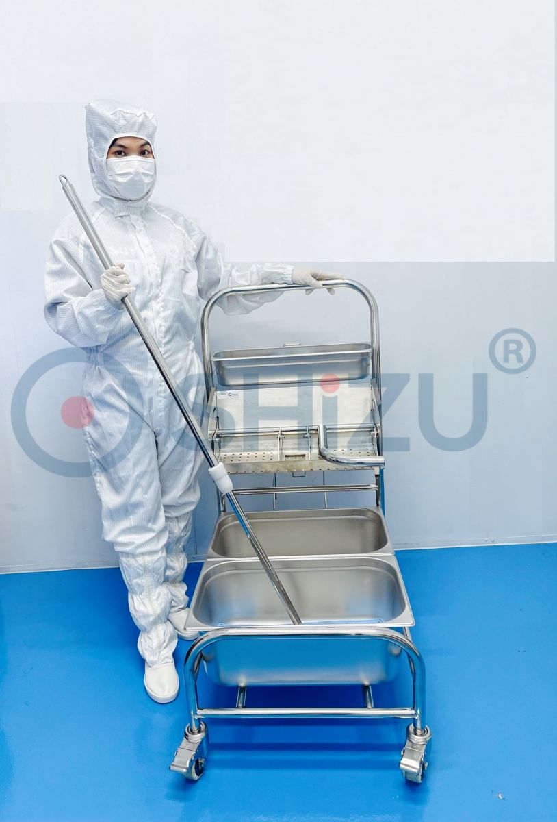 Cleanroom cleaning 3 bucket system